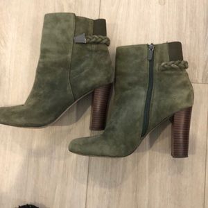 Saks fifth  green suede bootie